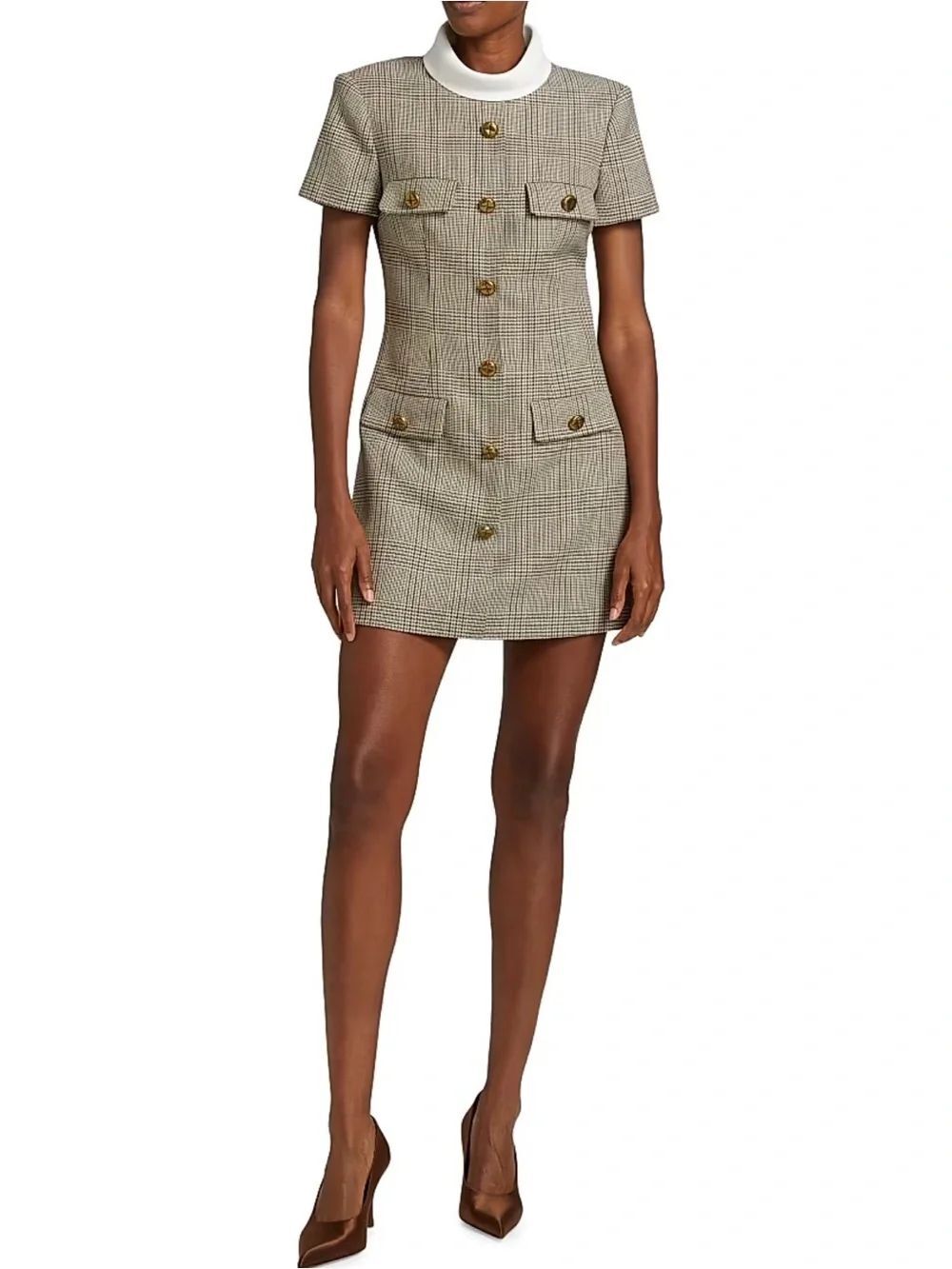 Self-Portrait Check Wool Blend Minidress size 0